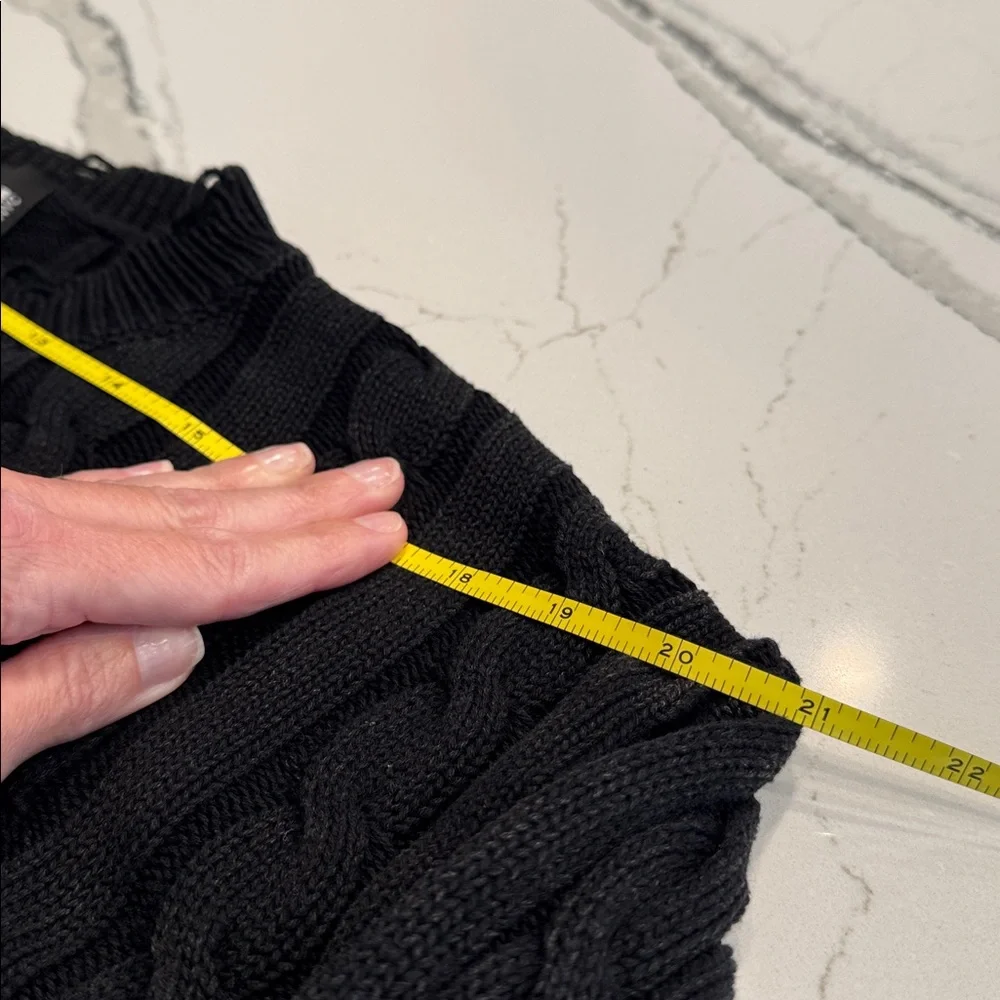 KatieJNYC Girls Washed Cable Sweater Black Size M - Picture 8 of 10